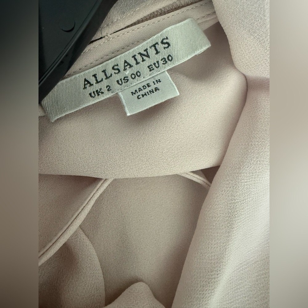 AllSaints Cathea Shift Drapey Ruched Dress Pink/Blush U.S. 00 - Picture 4 of 4